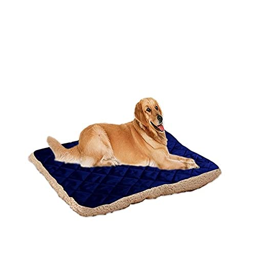 Cama para Perro,Gato,Mascota,Almohada de Forro Polar para Perros Grandes con Piel de Terciopelo Desmontable y Lavable(XXL Azul Marino)