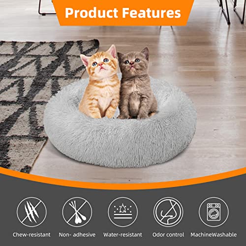 Cama para Perros y Gatos,Mascotas Calentito Cojín Redondo Suave de Felpa