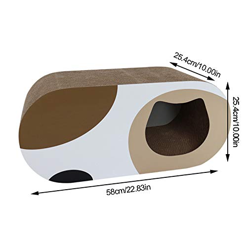 Casa de cartón para raspar gatos, rascador de gatos, juguete interactivo de cartón, casa oculta, diseño de agujero de gato de doble cara, protección del medio ambiente, para gatos de todas las edades