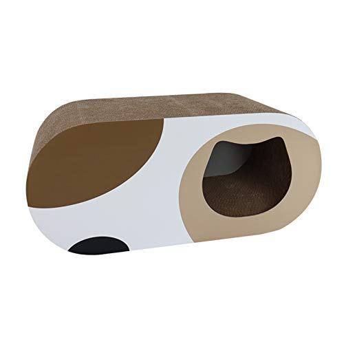 Casa de cartón para raspar gatos, rascador de gatos, juguete interactivo de cartón, casa oculta, diseño de agujero de gato de doble cara, protección del medio ambiente, para gatos de todas las edades