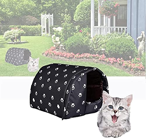 Casitas para Gatos Exterior, Waterproof and Warm, Cama para Gatos Y Perros, Caseta Perros Exterior, Cama Gato Cueva, Cálido Refugio para Gatos Callejeros，Refugio Plegable para Mascotas