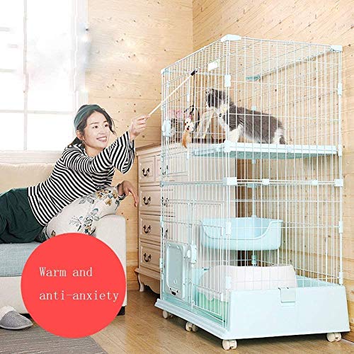 Cat Cage Hogar de Interior con Puerta de Gato Compartimento de Bricolaje Caja de Corral Caja de Jaula Caja Grande de Metal Interior Ourdoor Gran tamaño Cat Villa Cage