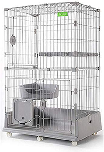 Cat Cage Hogar de Interior con Puerta de Gato Compartimento de Bricolaje Caja de Corral Caja de Jaula Caja Grande de Metal Interior Ourdoor Gran tamaño Cat Villa Cage