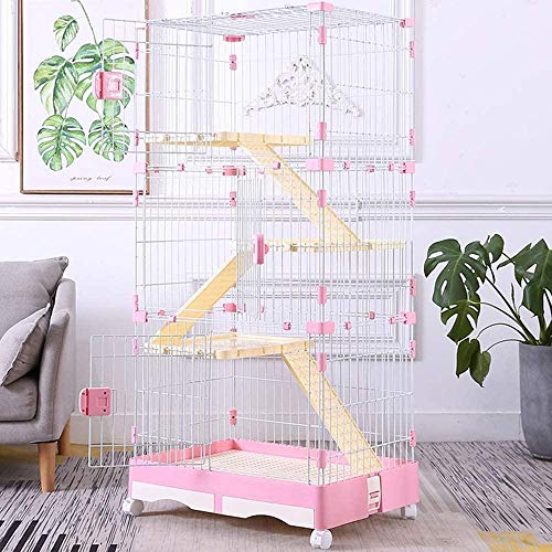 Cat Cage Recinto para Mascotas Cat Cage Hogar Interior con Puerta para Gatos Compartimento Doble de Gran tamaño Cat Villa Cage