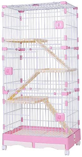 Cat Cage Recinto para Mascotas Cat Cage Hogar Interior con Puerta para Gatos Compartimento Doble de Gran tamaño Cat Villa Cage