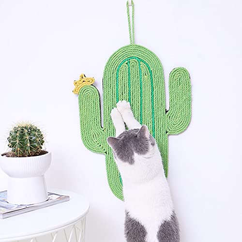 Colgante de Pared de Juguete Creativo Arañazos Mat con Forma de Cactus Rascador para Gatos Gatito