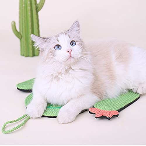 Colgante de Pared de Juguete Creativo Arañazos Mat con Forma de Cactus Rascador para Gatos Gatito