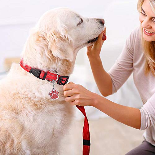 Collar de Perro Suave Acolchado Neopreno Ajustable Collares Reflectantes para Mascotas para Perros PequeñOs Medianos Grandes - Rojo -L