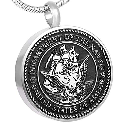 Collar De Urna De Cremación Collar Aniversario Recuerdo Cremación Cenizas Urna Colgante Collar Funeral Ash Locket Azul Marino 5Pcs