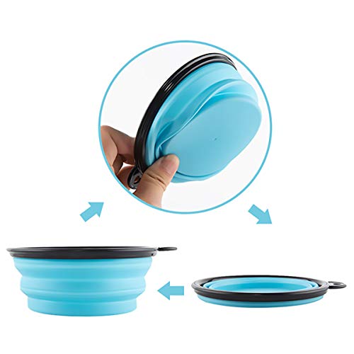 Comedero Plegable para Perros y Gatos, Cuenco Plegable de Silicona de Color sólido para Cachorro 13X7.5X5.5 CM (Rosa)