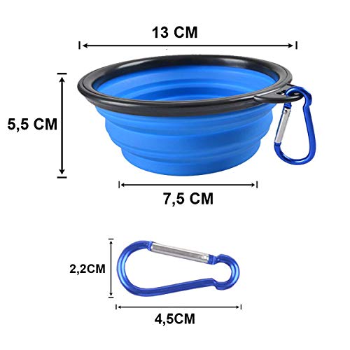Comedero Plegable para Perros y Gatos, Cuenco Plegable de Silicona de Color sólido para Cachorro 13X7.5X5.5 CM (Rosa)