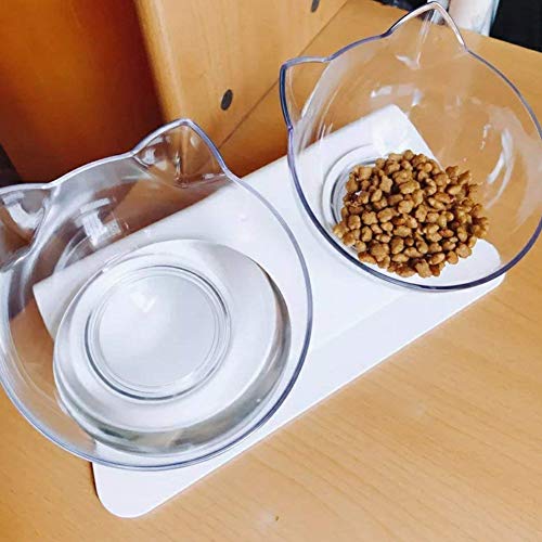 Comederos para Gatos Tazones De Comida para Gatos Plato para Gatos TazóN Elevado para Gatos Anti-VóMitos Tazones De AlimentacióN para Gatos Inclinados Tazones para Gatos con Soporte