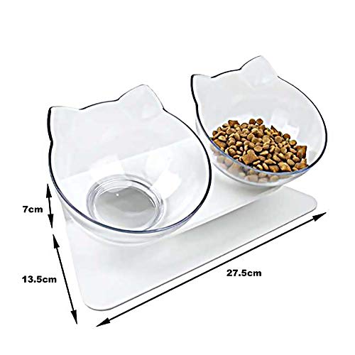 Comederos para Gatos Tazones De Comida para Gatos Plato para Gatos TazóN Elevado para Gatos Anti-VóMitos Tazones De AlimentacióN para Gatos Inclinados Tazones para Gatos con Soporte