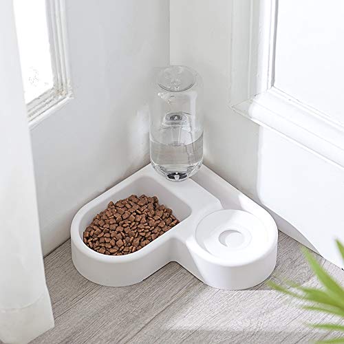 Comederos para Perros Mascotas Perros Gatos Alimentación Tazón alimentador automático de riego Toro sostenedor de la bandeja Doble Dispensador Pequeña Mediana de plástico anti-vuelco antiderrame Perro
