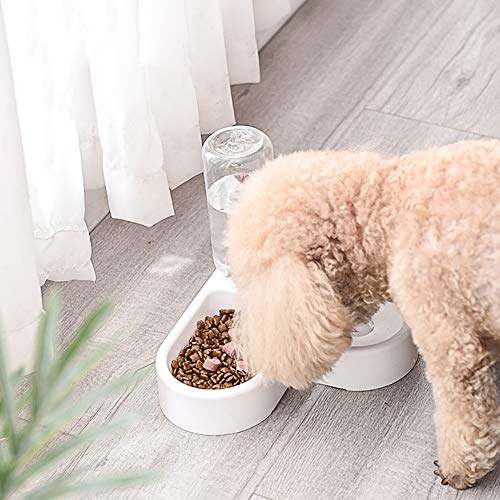 Comederos para Perros Mascotas Perros Gatos Alimentación Tazón alimentador automático de riego Toro sostenedor de la bandeja Doble Dispensador Pequeña Mediana de plástico anti-vuelco antiderrame Perro