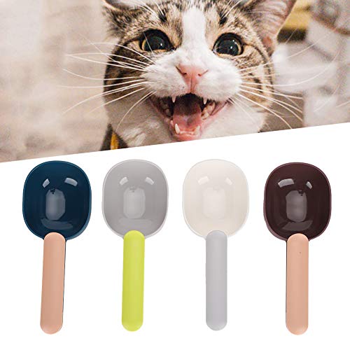 Cuchara de alimentación para Mascotas de 4 Piezas ABS Hermosa y práctica Pala de alimentación para Mascotas Suministros de Cuchara de Comida para Perros