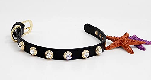 Cuello estampado piel para todas las estaciones, cuello Archaren & Leads-Black_XXS 1,1 x 16-21 cm.