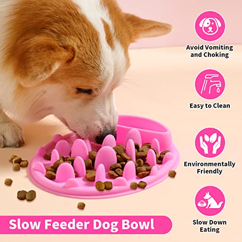 Cuenco para perro de alimentación lenta, alimentador de silicona suave para comer lento, con recipiente para beber previene la indigestión, comer lento, protege el estómago para perros y cachorros