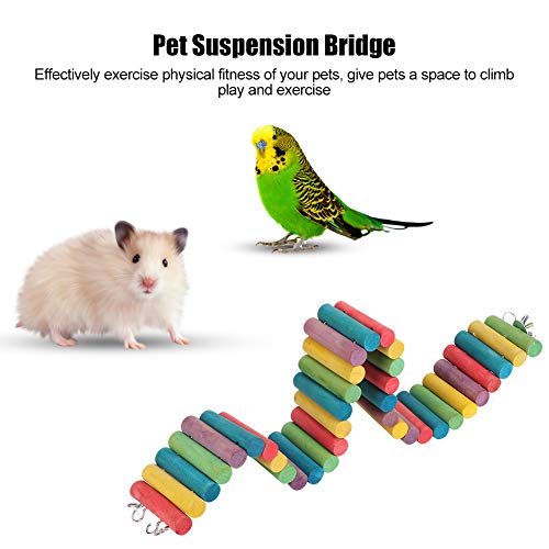 Cuque Venta Loca Escalera para hámster, Puente Colgante Duradero, Puente Colgante Colorido para Mascotas, de Madera para Mascotas de hámsteres[Big]