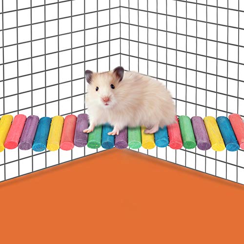 Cuque Venta Loca Escalera para hámster, Puente Colgante Duradero, Puente Colgante Colorido para Mascotas, de Madera para Mascotas de hámsteres[Big]