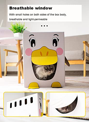 CUTEY Scrapidor de Gato, con Caja, raspador de Gatos de Doble Cara, cartón de Gatito Corrugado, camada de Gato de cartón, Cama de Gato