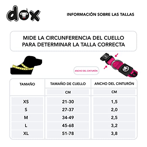 DDOXX Collar Perro Nylon, Ajustable | Muchos Colores & Tamaños | para Perros Pequeño, Mediano y Grande | Collares Accesorios Gato Cachorro | Rosado Pink, S
