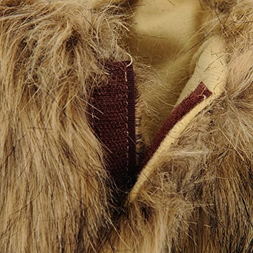 Delisouls Disfraz de melena de león para gatos y mascotas con orejas, bonito tocado divertido para perro, para vacaciones, cosplay, fiesta, Navidad, Halloween, cosplay, fiesta, fiesta