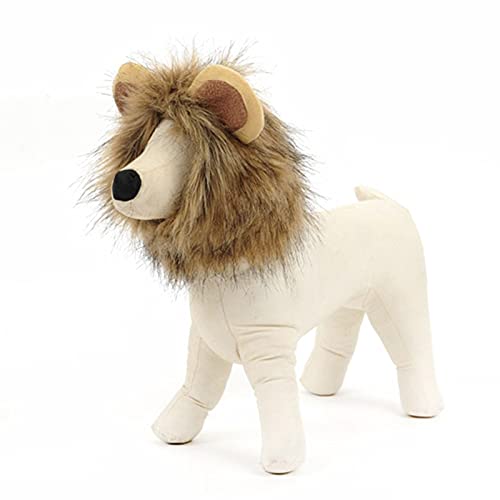 Delisouls Disfraz de melena de león para gatos y mascotas con orejas, bonito tocado divertido para perro, para vacaciones, cosplay, fiesta, Navidad, Halloween, cosplay, fiesta, fiesta