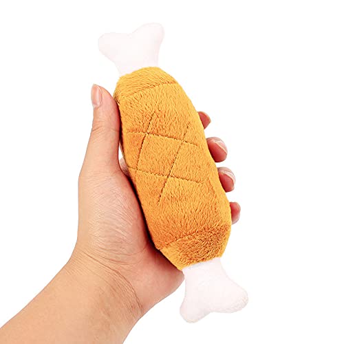 Delisouls Juguetes de felpa de terciopelo para perros, patas de pollo para mascotas, ViVid Interactive atractivo sonido gatos juguetes para perros amarillo