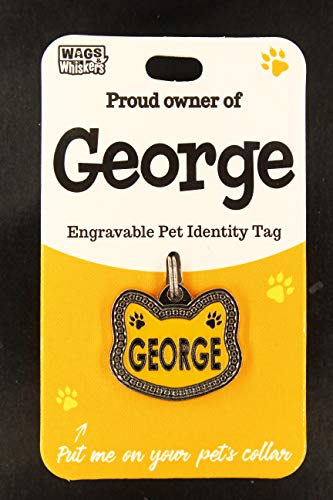 DESIRABLE GIFTS Los nombres de etiquetas de mascotas de GEORGE PERSONALIZADOS Y WHISKERS CAT PET no pueden ser cambiados