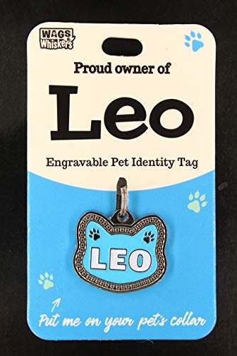 DESIRABLE GIFTS Los nombres de etiquetas de mascotas de LEO PERSONALIZADOS Y WHISKERS CAT PET no se pueden cambiar