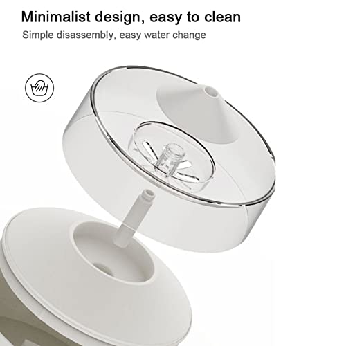 DHYBDZ Fuente de Agua para Mascotas de Interior USB, Bebedero silencioso para Gatos con Filtro de 4 Piezas, dispensador automático de Agua ABS para Gatos y Perros,Blanco