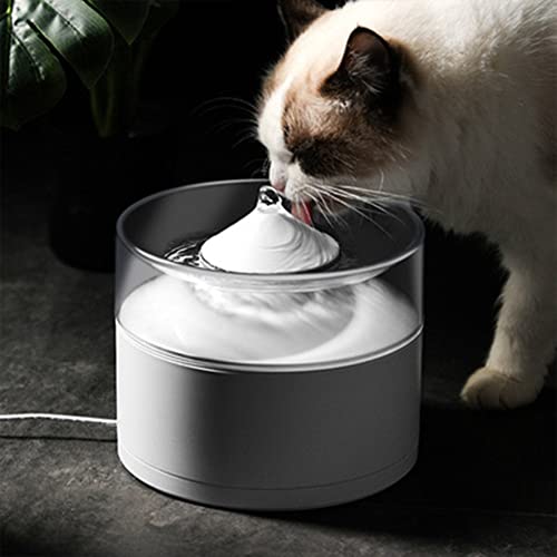 DHYBDZ Fuente de Agua para Mascotas de Interior USB, Bebedero silencioso para Gatos con Filtro de 4 Piezas, dispensador automático de Agua ABS para Gatos y Perros,Blanco
