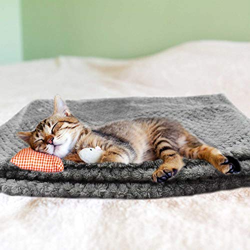 DIGIFLEX XL Manta de Perro Esponjosa - Manta de Mascota de Vellón Premium - Snug y Suave Alfombra para Perros, Cachorros y Gatos - Lavable a Máquina - Acogedor Consolador - Color Gris - 65 x 91cm