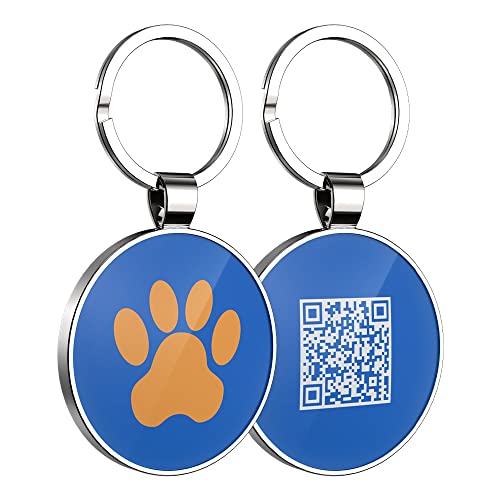 DISONTAG Placas para Perros,Placa para Perros Personalizadas, Etiqueta de identificación de mascota,QR posterior directo al perfil Guardar y mostrar información | Modificable