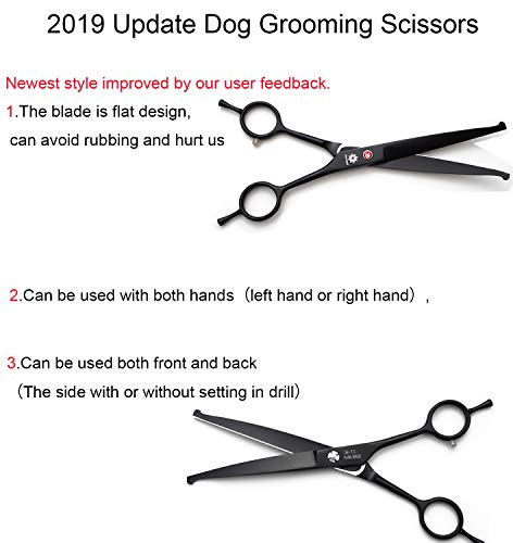 Dream Reach - Tijeras de peluquería profesional para mascotas, gatos, perros, rectas, curvas, adelgazamientos, mezclas, fragmentos, tijeras (corte de envoltura superior)