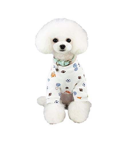 Ducomi Piji Pijama Perro Algodón Perros Talla Pequeña y Mediana - Pijamas Gatos 4 Zampe - Conjunto de Traje de Animales Domédicos, Gato - Disfraz Ropa Halloween Carnaval (Football M)