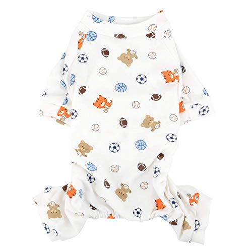 Ducomi Piji Pijama Perro Algodón Perros Talla Pequeña y Mediana - Pijamas Gatos 4 Zampe - Conjunto de Traje de Animales Domédicos, Gato - Disfraz Ropa Halloween Carnaval (Football M)