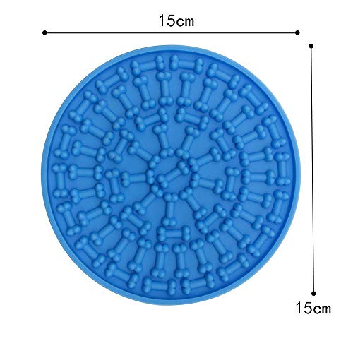 DXIA 2 Piezas Almohadilla Lamer de Perros para Ducha, Alimentador Lento Tapete para Lamer Potente Dispositivo de Distracción de Succión, Compañero de Ducha para Mascotas, Azul, Rojo