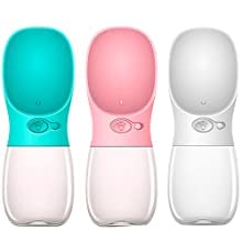 Edipets, Bebedero Perro Portatil, 350 ml, Antibacteriano, Botella Agua a Prueba de Fugas, Libre de BPA, Ideal para Actividades al Aire Libre (Rosa)