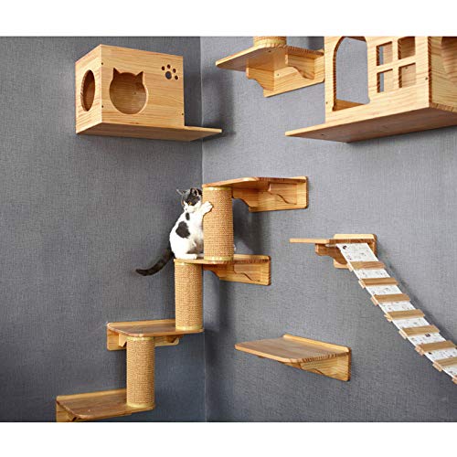 Estantes para Gatos Montados en La Pared, Escalones y Escaleras para Gatos Modernos, Muebles para Gatos de Primera Calidad para Dormir, Jugar, Trepar y Descansar con Capacidad para Hasta 40 Libras