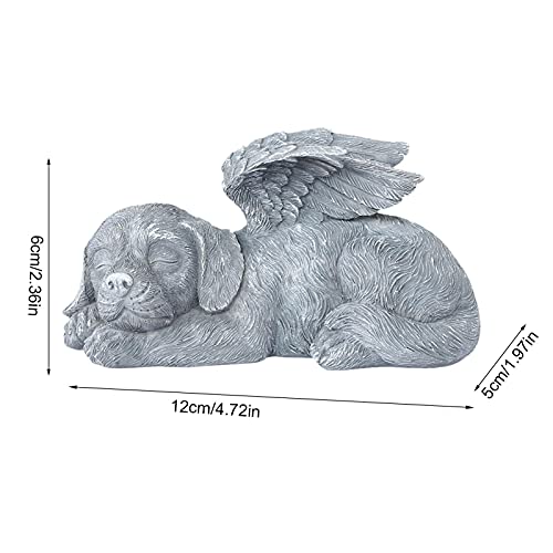 Estatua de ángel con forma de alas de ángel, para dormir, perro, gato, para recuerdo, escultura de recuerdo, escultura de lápida marcador, figura personalizada para mascotas, con piedras de memoria