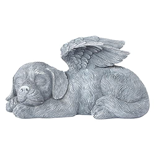 Estatua de ángel con forma de alas de ángel, para dormir, perro, gato, para recuerdo, escultura de recuerdo, escultura de lápida marcador, figura personalizada para mascotas, con piedras de memoria