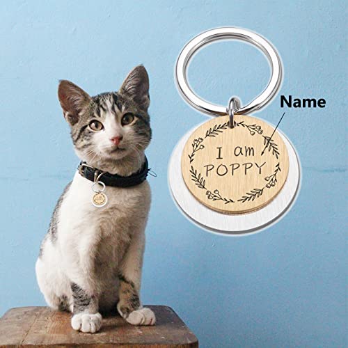 Etiqueta de identificación de perro personalizada con dirección grabada Etiquetas para mascotas Perros pequeños grandes redondos Accesorios para cuello de gato Placa de etiqueta de nombre perso