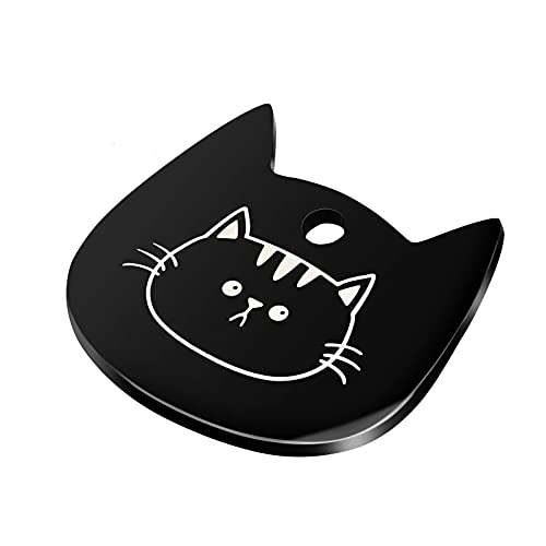 Etiquetas de identificación para mascotas, etiquetas personalizadas para perros, etiquetas de gato en forma de cara de gato y huellas grabadas nombre de mascota y número de teléfono