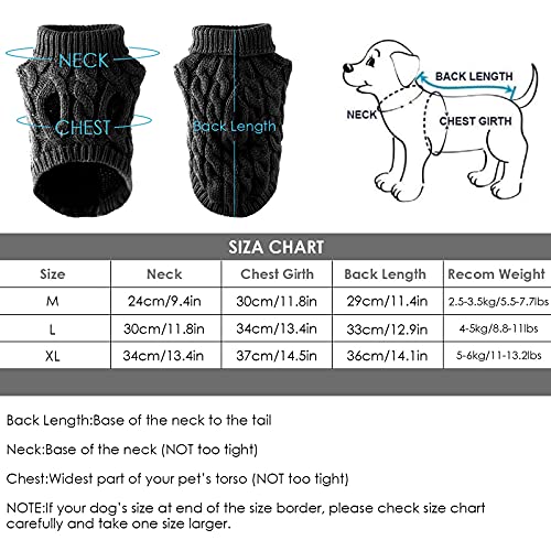 FAMKIT Abrigo de Punto con Cuello Alto para Perros y Mascotas, Ropa para Perros y Mascotas Prendas de Punto (Solo Apto para Perros pequeños o medianos/Perros Grandes no Compre) Light Pink,M