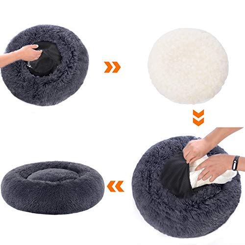 FEANDREA Cama para Perro y Gato, 80 cm, Gris Oscuro PGW040G02