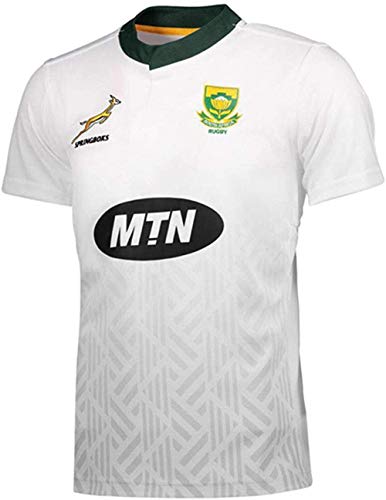 FFZH Equipos Populares Camiseta de fútbol Americano para Hombre Sudáfrica Edición del 100 Aniversario Sudadera para Aficionados Camiseta de Rugby Bordado Transpirable Limpieza repetible-Blanco_L