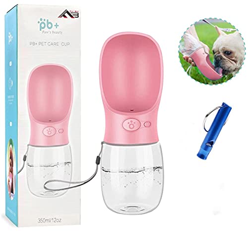 Flybiz Botella de Agua para Perro, 350ml Antibacteriano Botella Portátil de Agua Potable para Perros y Gatos al Aire Libre, a Prueba de Fugas, Resina Plástica ABS Ambiental, Libre de BPA …