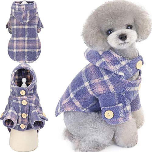 Fmiljiaty Ropa para Perros a Cuadros, Abrigo de Invierno para Gatos, para Perros pequeños y medianos,    Chaqueta, Traje, Disfraz de Perro Salchicha  Manténgase Caliente otoño Invierno